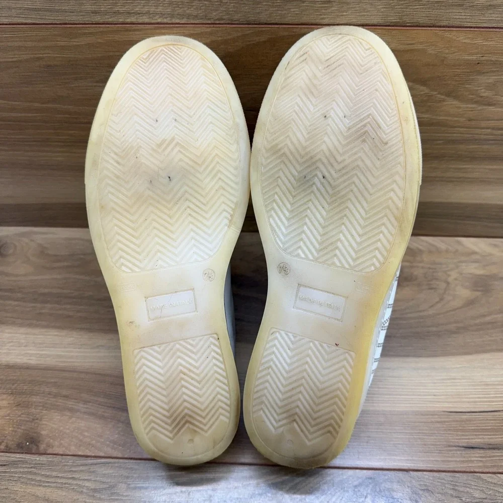Valentino By Mario Valentino Womens 7.5 Dalia Logo Leather Platform Sneaker Bone